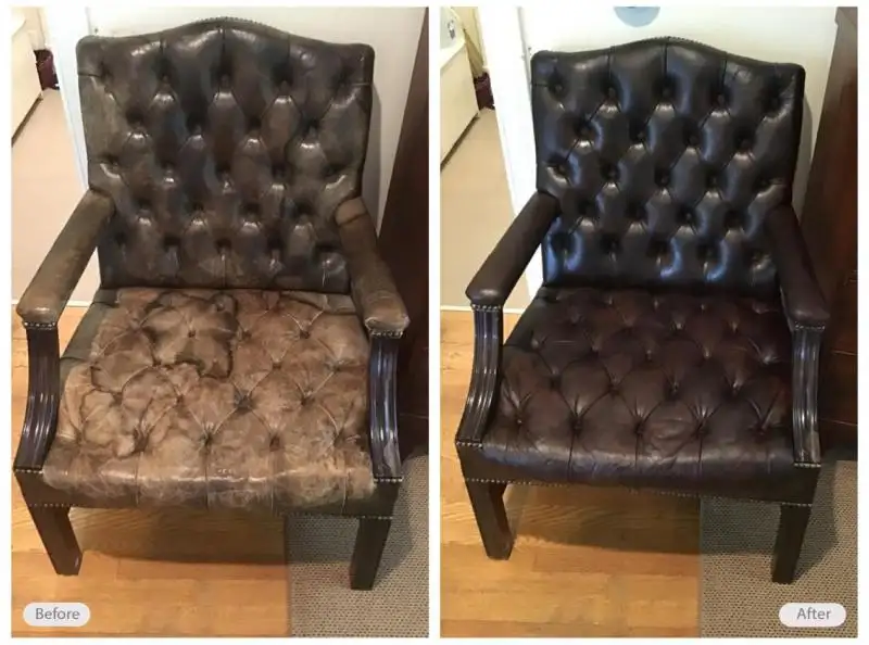 Leather chair redye, repair and restoration