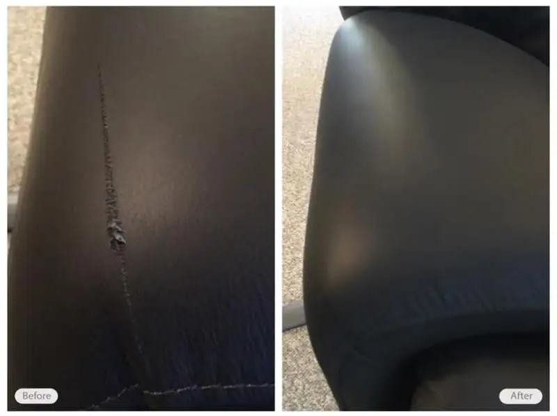 Scratch on this leather sofa fixed