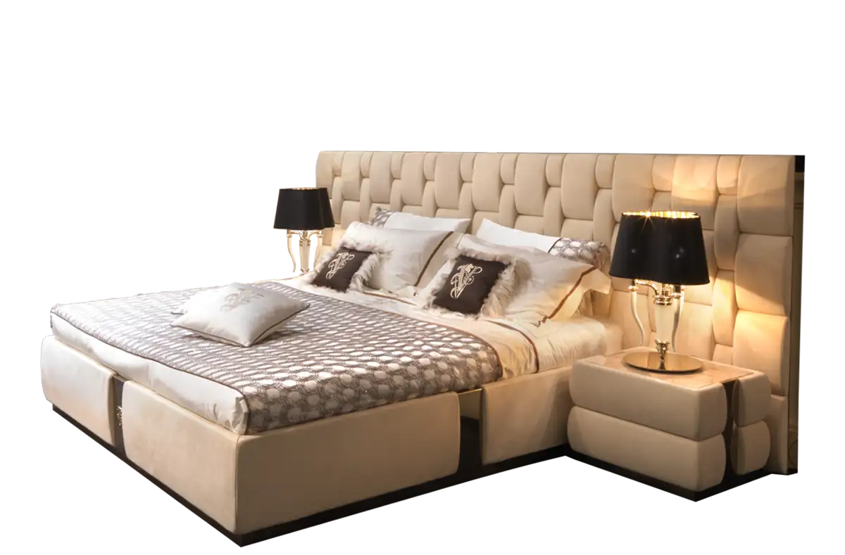 a bed with a white background