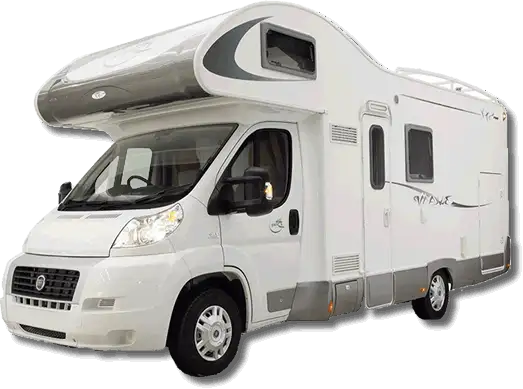 caravan with a white background